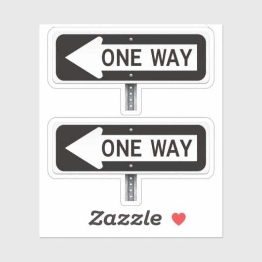 One way street sign sticker (Vel)