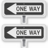 One way street sign sticker (Voorkant)