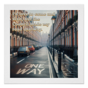 One Way Street Tapestry Perfect Poster