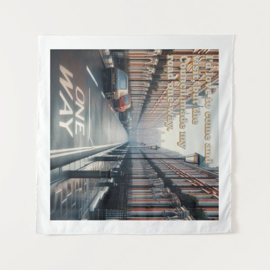 One Way Street Tapestry Wandkleed (Voorkant (horizontaal))