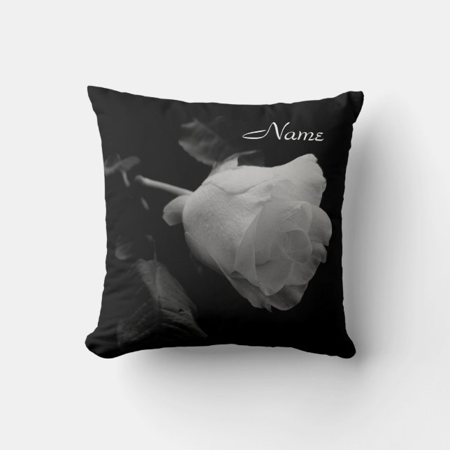 "One White Rose" Pillow Kussen (Voorkant)