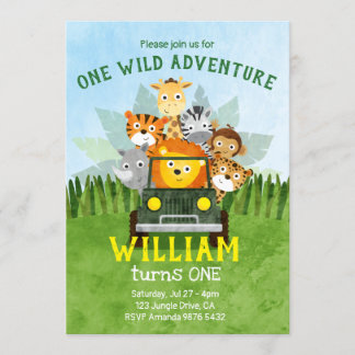 One Wild Adventure | Wilde 1 | Eerste verjaardag Kaart