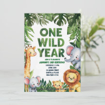 One Wild Year 1e Verjaardagsuitnodiging