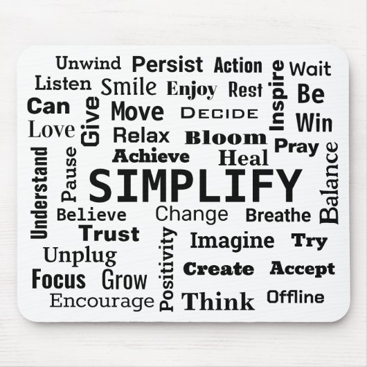 "One Word" Word Cloud op wit Muismat (Voorkant)