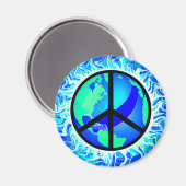 One World Peace Sign Magneet (Voorkant / Achterkant)