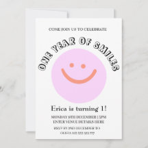 ONE YEAR OF SMILES Verjaardag Baby Details toevoeg