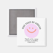 ONE YEAR OF SMILES Verjaardag Baby Details toevoeg Magneet (Voorkant / Achterkant)