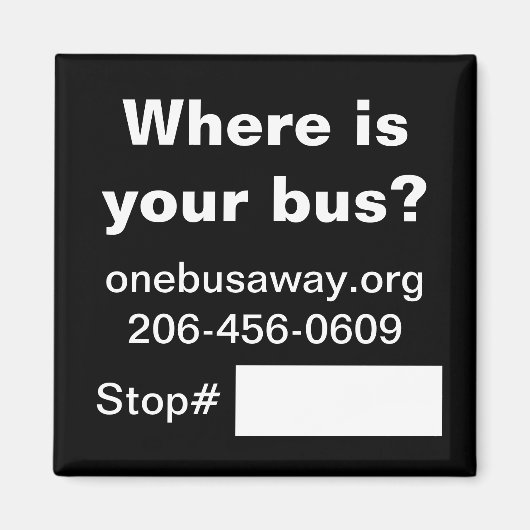 OneBusAway promotionele magneet (Voorkant)