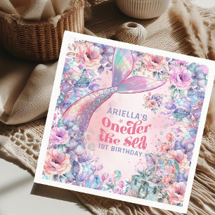 Oneder De Zee Bloem Glitter Zeemeermin Staart Servet