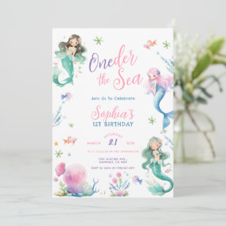 ONEder de Zee Kleine Zeemeermin Eerste Verjaardag Kaart