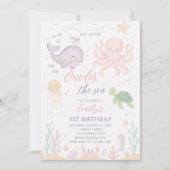 Oneder het Zee 1e verjaardag uitnodiging (Voorkant)