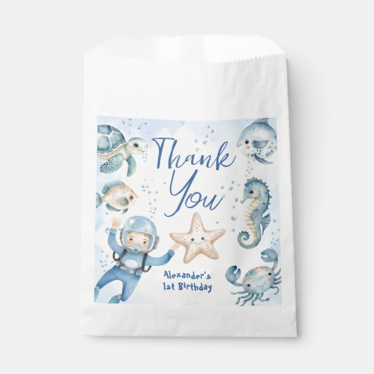 ONEder Het Zee Jongen 1e Verjaardag Schattigee Oce Bedankzakje (Voorkant)