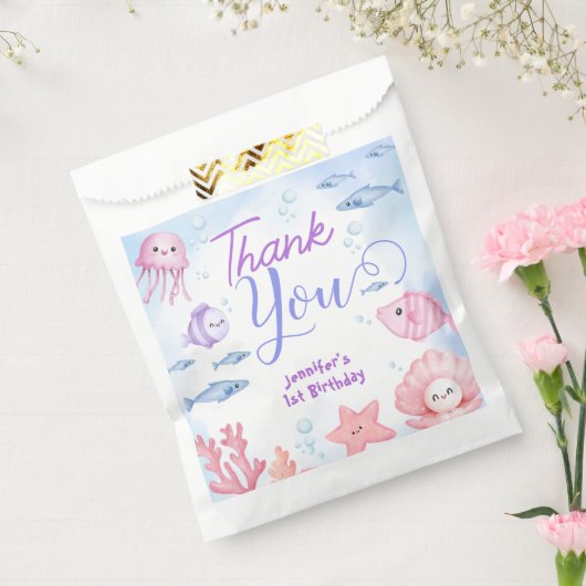 ONEder Het Zee Meisjes 1e Verjaardag Schattigee Oc Bedankzakje (Gezegeld)