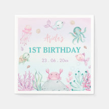 Oneder het Zee Ocean Animals 1st Birthday