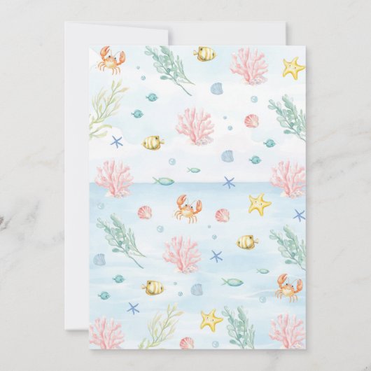 Oneder Het Zee Ocean Animals Kids Verjaardag Kaart (Achterkant)