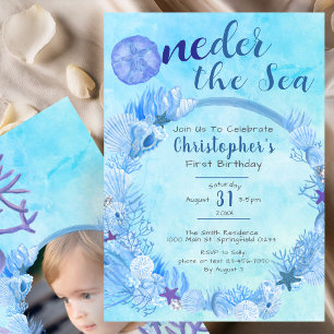 OneDer het Zee Schattige Blue Boy's 1st Birthday P Kaart