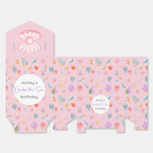 Oneder het Zee Verjaardag gunstvakken Bedankdoosjes (Ongevouwen)