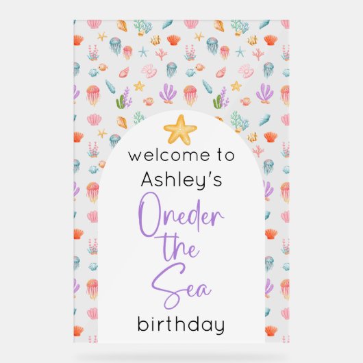 Oneder Het Zee Verjaardag Welkom Acryl Bord (Voorkant)