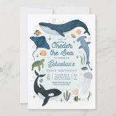 Oneder Het Zee Whale Shark Zee Leven 1e Verjaardag Kaart (Voorkant)