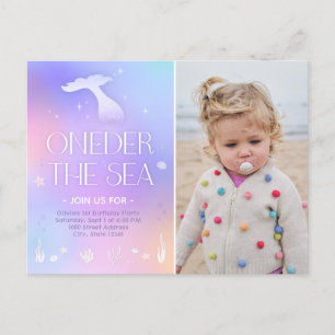 Oneder het Zee Whimsical Sparkly Mermaid Verjaarda Briefkaart