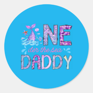 Oneder Onder De Zee Papa 1e Verjaardag Meisje Ronde Sticker
