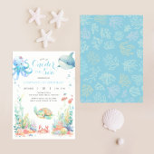 Oneder Sea First Birthday Blue Invitation