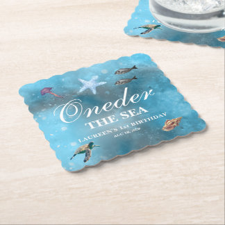 Oneder The Sea 1e Verjaardag Kartonnen Onderzetters