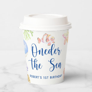 Oneder The Sea 1e Verjaardag Onder De Zee Papieren Bekers