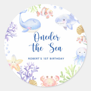 Oneder The Sea 1e Verjaardag Onder De Zee Ronde Sticker