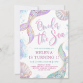 Oneder The Sea 1st Birthday Girl Invitation (Devant)