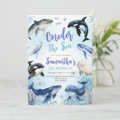 Oneder The Sea 1st Birthday Invitation (Debout devant)