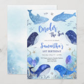 Oneder The Sea 1st Birthday Invitation (Devant / Derrière)