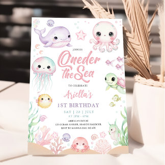 Oneder The Sea 1st Birthday Kaart