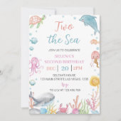 Oneder The Sea Pastel Invitation du 2e anniversair (Devant)