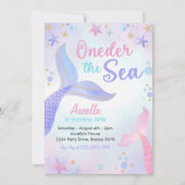 Oneder The Sea Zeemeermin Meisje 1e Verjaardagsfee Kaart (Voorkant)