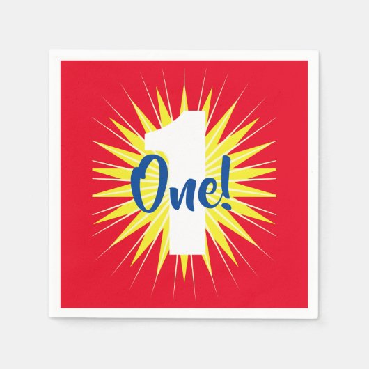 Onederful 1e verjaardagsfeestje servet (Voorkant)