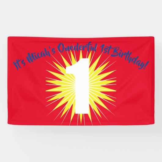 Onederful 1e verjaardagsfeestje spandoek (Horizontaal)
