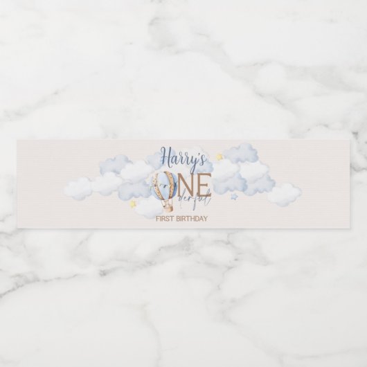 ONEderful 1st Verjaardag Waterfles Labels Waterfles Etiket (Enkel label)