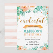 ONEderful 1st verjaardagsuitnodiging Kaart (Voorkant / Achterkant)