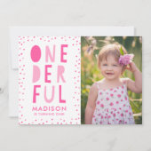 Onederful | Invitation de fête d'anniversaire avec (Devant)