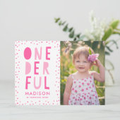 Onederful | Invitation de fête d'anniversaire avec (Debout devant)
