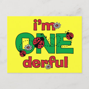 ONEderful Ladybug 1st Birthday Briefkaart