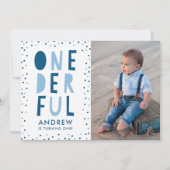 Onederful | Photo Invitation de fête d'anniversair (Devant)