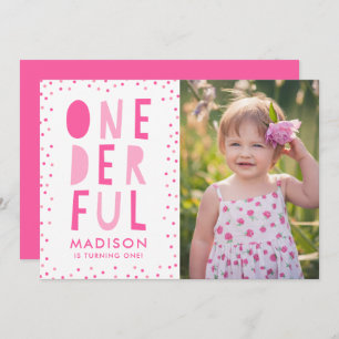Onederful   Photo Invitation de fête d'anniversair