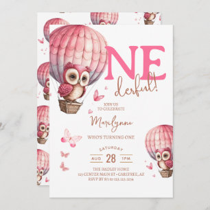 Onederful Pink Boho 1e verjaardag Uitnodiging