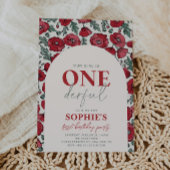 Onederful Poppy Verjaardag Uitnodiging