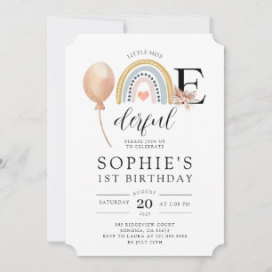 ONEderful Rainbow Girl'anniversaire Invitation