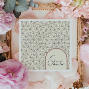 Onederful Retro Daisy Meisjes 1e Verjaardagsfeest Servet