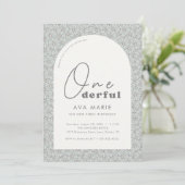 Onederful Retro Daisy Meisjes Mint 1e Verjaardag Kaart (Staand voorkant)