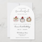 Onederful Winter Animals First Birthday Invitation (Devant)